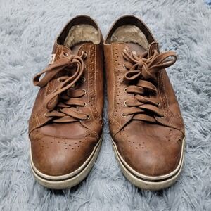 UGG Shoes Mens 12 Brown Leather Fashion Everyday‎ Lace Up Sneaker Casual
